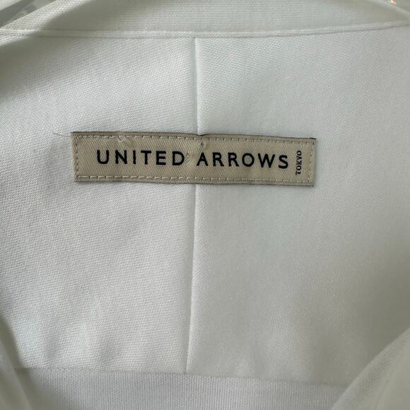 United Arrows Tokyo Cozy Smooth Button Shirt Men Small White Long Sleeve NWT - Picture 4 of 7
